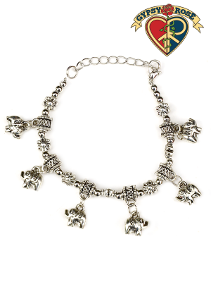 Elephant Charms Beaded Bracelet