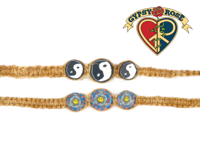 Fimo Disc Hemp Bracelet