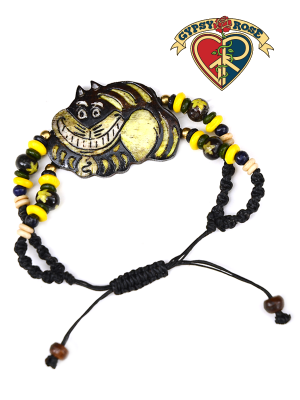 Cheshire Cat Colored 2 Row Bone Bead Bracelet