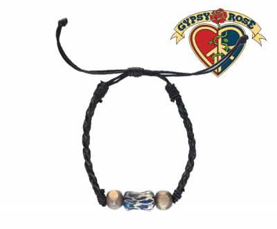 Leather Square Wood Bead Bracelet