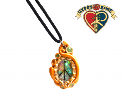 Handmade Peace Poly Clay Necklace