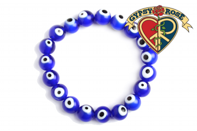 Blue Evil Eye Bead Bracelet