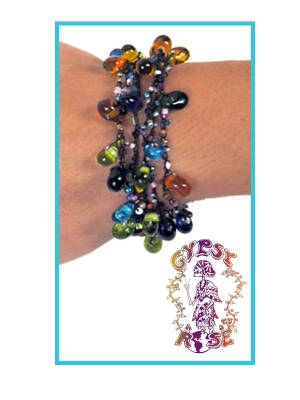 Shake Rattle & Roll Six Row Glass Bead Bracelet
