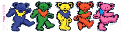 GRATEFUL DEAD XL SEPARATED DANCING BEARS STICKER