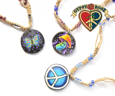 Assorted Fimo Charms On Hemp