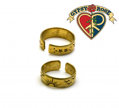 ENLIGHTENED SUN CARVED METAL ADJUSTABLE RING