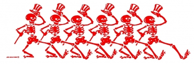 Grateful Dead Dancing Skeletons Window Sticker