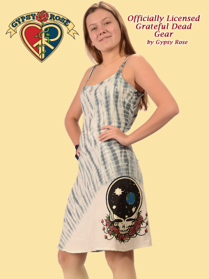 Grateful Dead Space Your Face Tye Dye Viscose String Dress