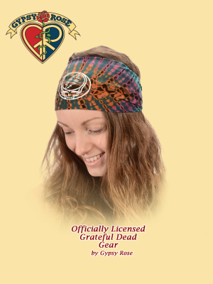 Grateful Dead Steal Your Face Organic Cotton Spandex Blend Tye Dye Headband
