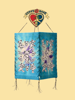 Dancing Bears Grateful Dead 4 Sided Tye Dye Lokta Paper Lantern