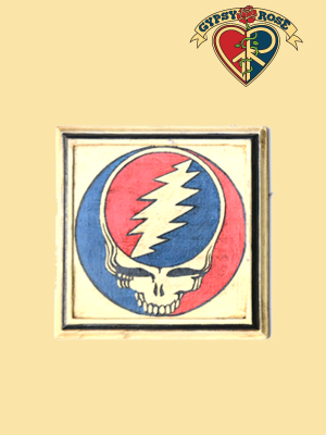 Grateful Dead Steal Your Face Hand Carved and Painted Wall Hanging