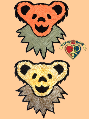 Grateful Dead Bear Face Cotton Fabric Mat/Wall Hanging
