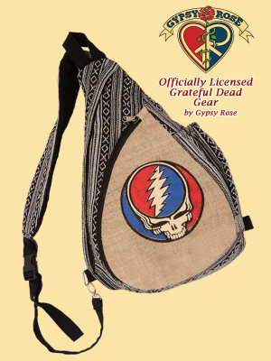 Grateful Dead Steal Your Face Hemp and Cotton Teardrop Sling Bag