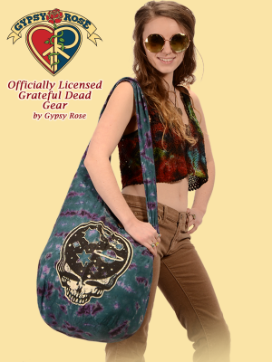 Grateful Dead Stealie The Night Away Tye Dye Cotton Peddler Bag