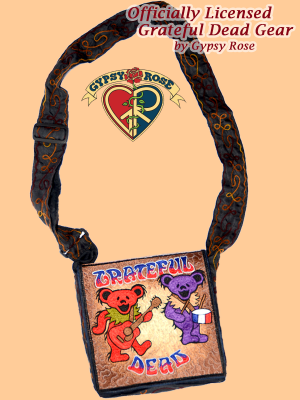 Grateful Dead Bears In The Band Hand Embroidered Messenger Bag