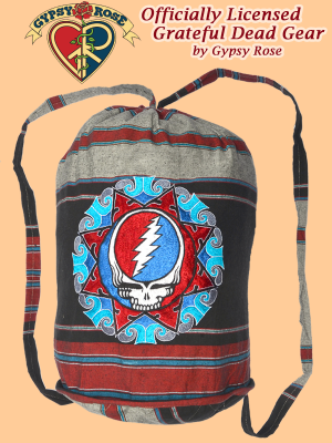 Grateful Dead Steal Your Face Hand Embroidered Shyama Drawstring Backpack