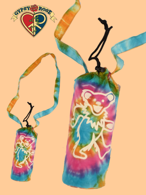 Grateful Dead Bear Tye Dye Water Bottle Bag