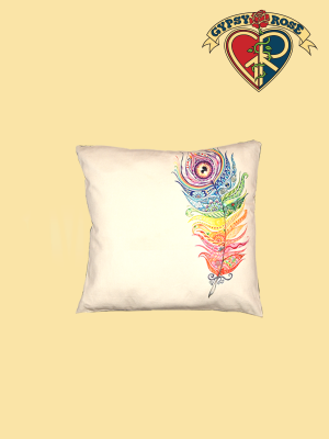 Peacock Feather Cushion Cover