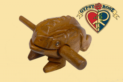 Mudd Club Large Wooden Croaking Toy Frog Misc