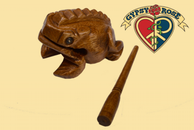 Mudd Club Medium Wooden Croaking Toy Frog Misc
