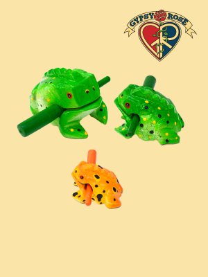 Colorful Painted Small Croaking Toy Frog