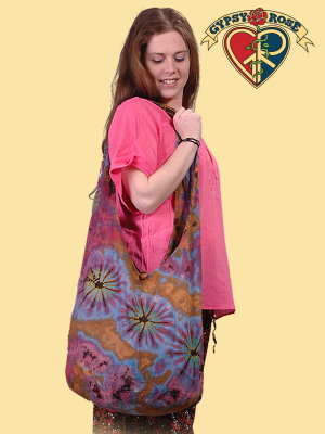 LARGE TYE DYE COTTON PEDDLER BAG