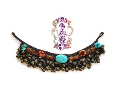 BRAIDED JINGLE JANGLE WITH STONES ANKLET