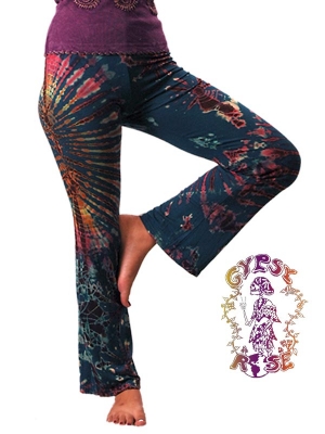 TYE DYE SPANDEX BLEND STRETCH PANTS