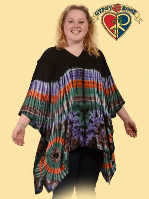 HI-FI VIBES XL/PLUS SIZE RAYON TYE DYE CAPE