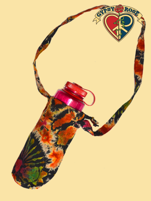 Electric Forest Tye Dye Cotton Water Bottle Bag