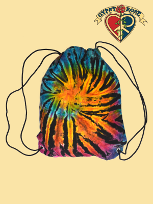 Electric Forest Tye Dye Cotton Drawstring Backpack