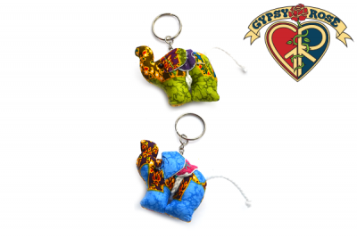 Lucky Elephant Puffy Printed Key Chain