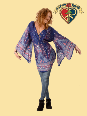 PLUMAGE PARADE ANGELIC FLARE SLEEVE BLOUSE