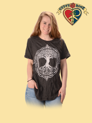 Celtic Tree Of Life Cotton Printed T-Shirt