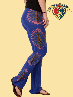 Rock Me Baby Spandex Blend Yoga Pants With Tye Dye Bursts
