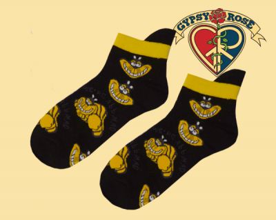 Cheshire Cat Faces We're All Mad Ankle Socks