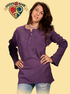 Born Free Long Sleeve Cotton Kurta Blouse