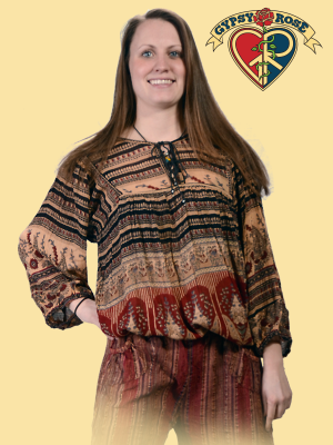 Born Free Printed Cotton Hippie Top