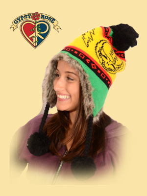 GRATEFUL DEAD FLAP STEAL YOUR FACE RASTA HAT