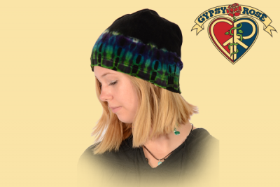 TYE DYE STRETCHY VELVET SKULL HAT