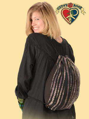 TYE DYE FLEECE DRAWSTRING BACKPACK