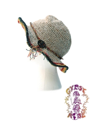 RASTA HEMP PEACE TOUR HAT WITH PEACE BUTTON