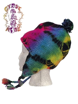 TYE DYE FLEECE LINED WOOL FLAP HAT