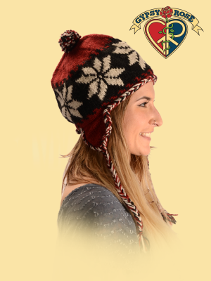 Snowflake Earflap Wool Hat
