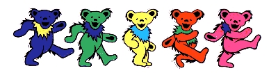 GRATEFUL DEAD DANCING BEARS WINDOW STICKER