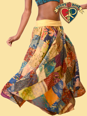 Festival Frolic Patchwork w/Super Comfy Waist Skirt