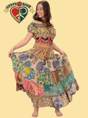 Little Wing Multi Tiered Corset Style Long Dress