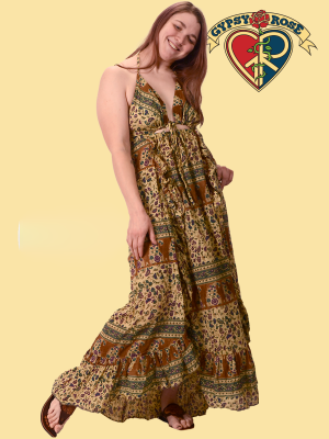 Cotton Print Frill Dress