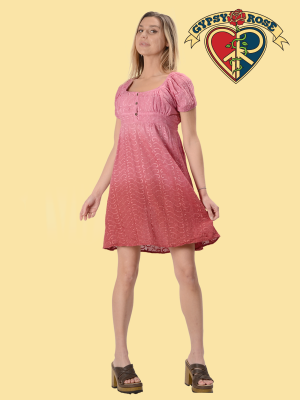 Cotton Eyelit Dip Dye Sweetheart Dress