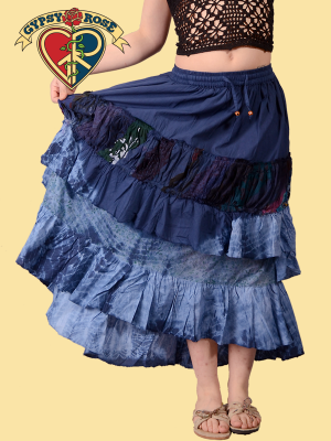 STRUT UR STUFF TIERED & LAYERED TYE DYE COTTON SKIRT